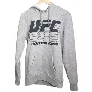 UFC Reebok Grey Pullover Hoodie | Men’s Small